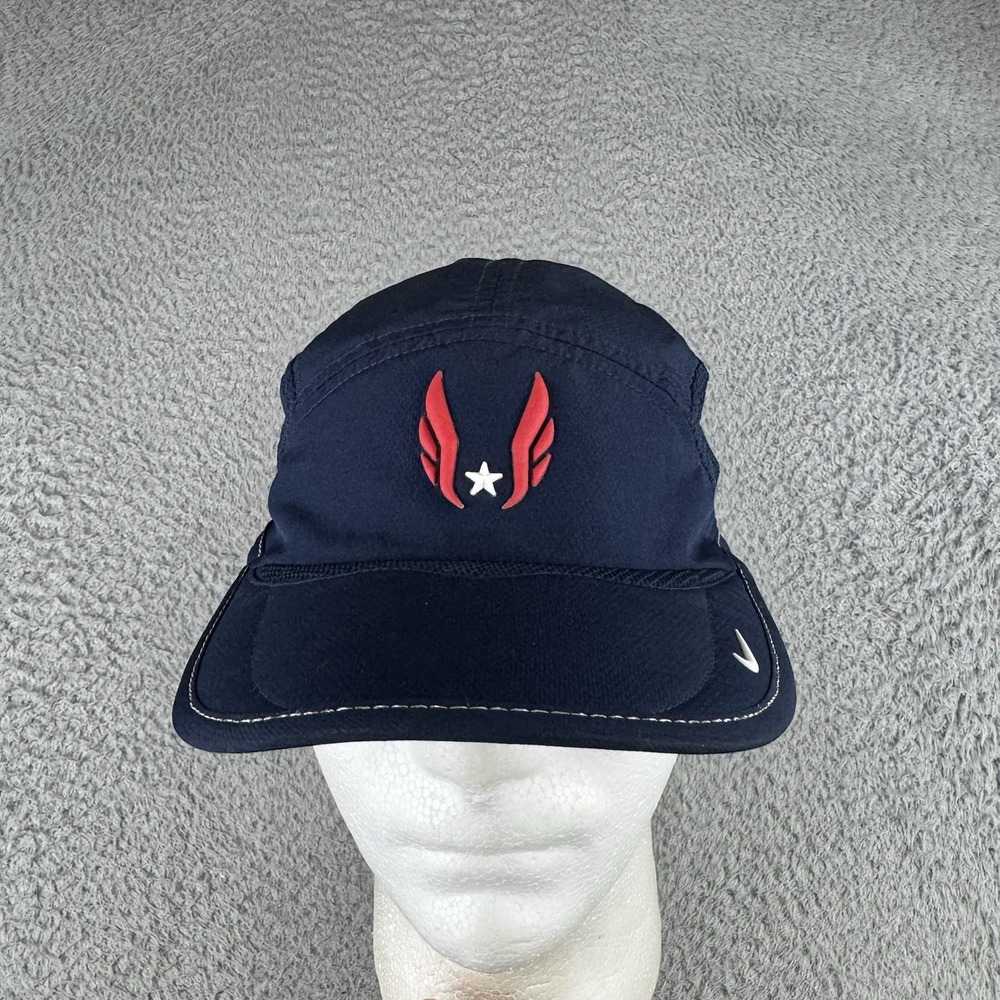 NIKE Fit TAILWIND Blue USA TRACK & FIELD 7-PANEL HAT Running Gym Baseball